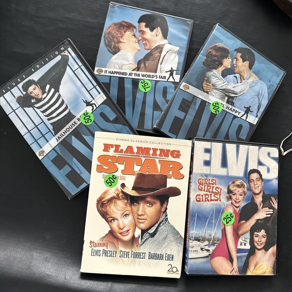 Elvis DVD LOT OF 5 Movies - 5 OLDIES including Jailhouse Rock Girls Girls Girls
